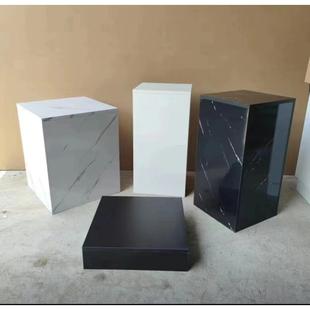 定制仿大理石地台服装展示台橱窗摆件工艺品底座增高台手办展示架