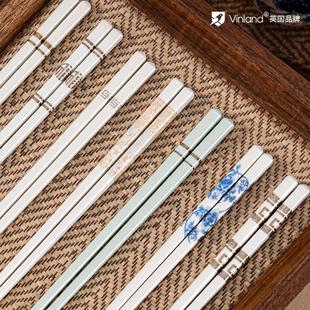 2024新款陶瓷骨瓷筷子家用象本防霉抗菌高档德国白瓷一人一筷子