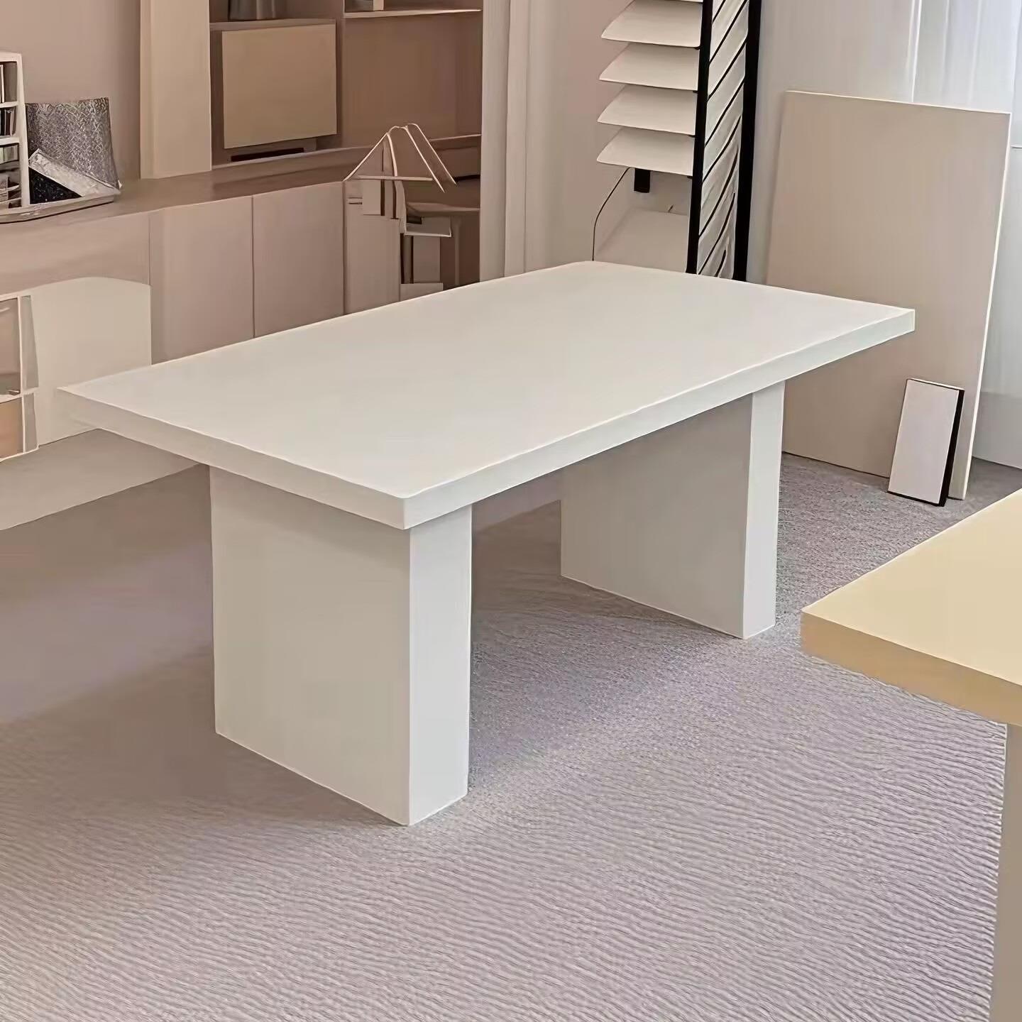 意式极简岩板餐桌椅组合家用大小户型现代简约长方形茶饭桌椅组合