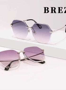 BREZ轻奢眼镜自带妆容的太阳镜女美颜防晒墨镜防紫外线素颜偏光镜