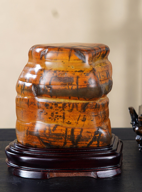 顶爷奇石原石靠山收藏大化石摆件