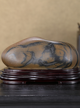 顶爷奇石原石靠山石把玩收藏摆件