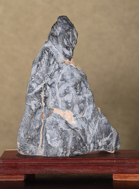 顶爷奇石原石靠山收藏灵璧石摆件