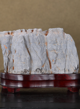 顶爷奇石原石靠山收藏灵璧石摆件