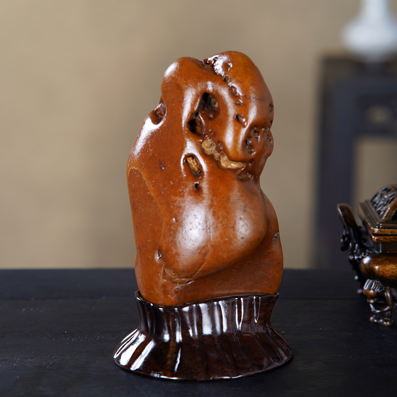 顶爷天然原石奇石【寿星公】广西大湾石收藏摆件镇宅靠山石把玩件