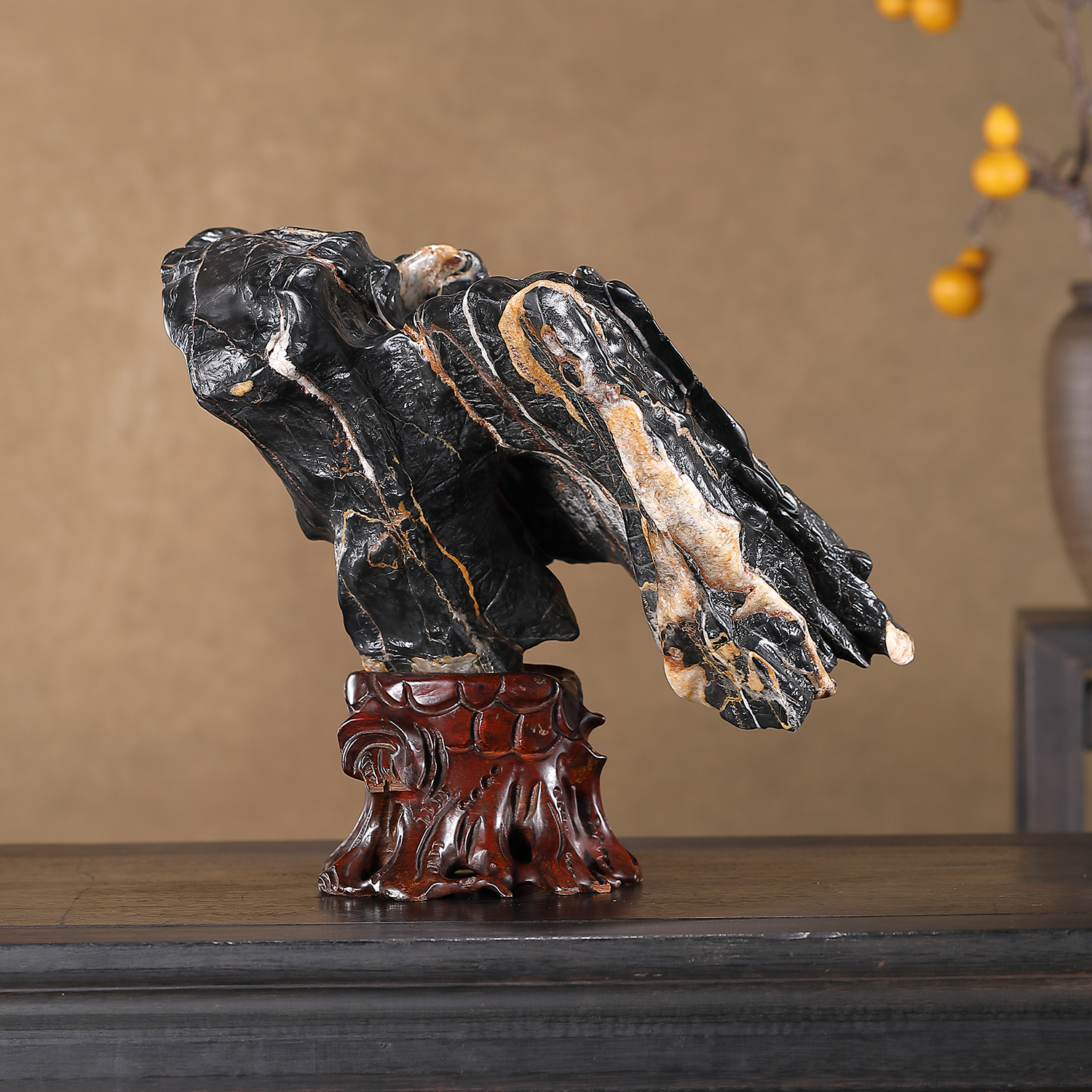 顶爷天然原石奇石【雄鹰展翅灵璧石】收藏观赏招财镇宅靠山石摆件
