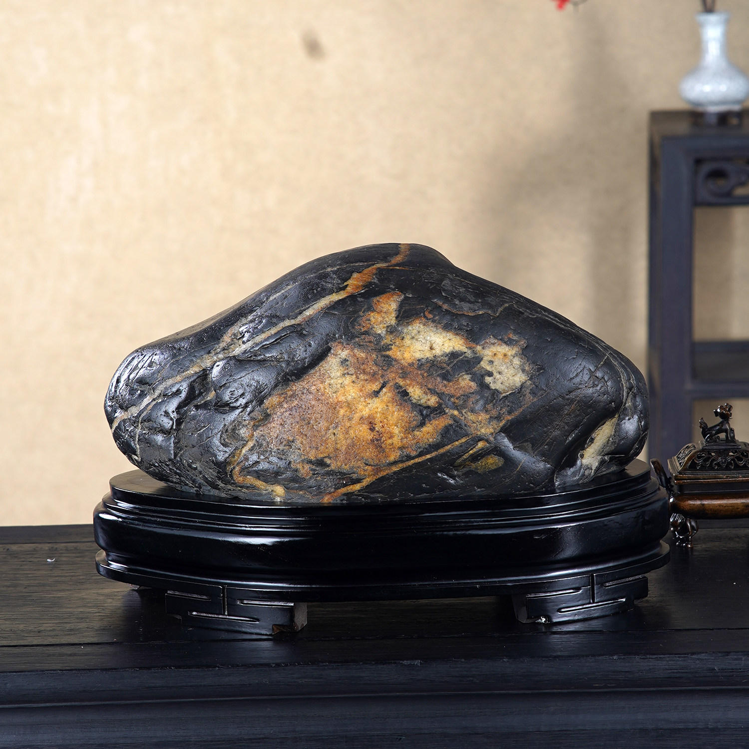 顶爷天然原石奇石【金鼠纳福】广西水石收藏观赏镇宅招财靠山摆件