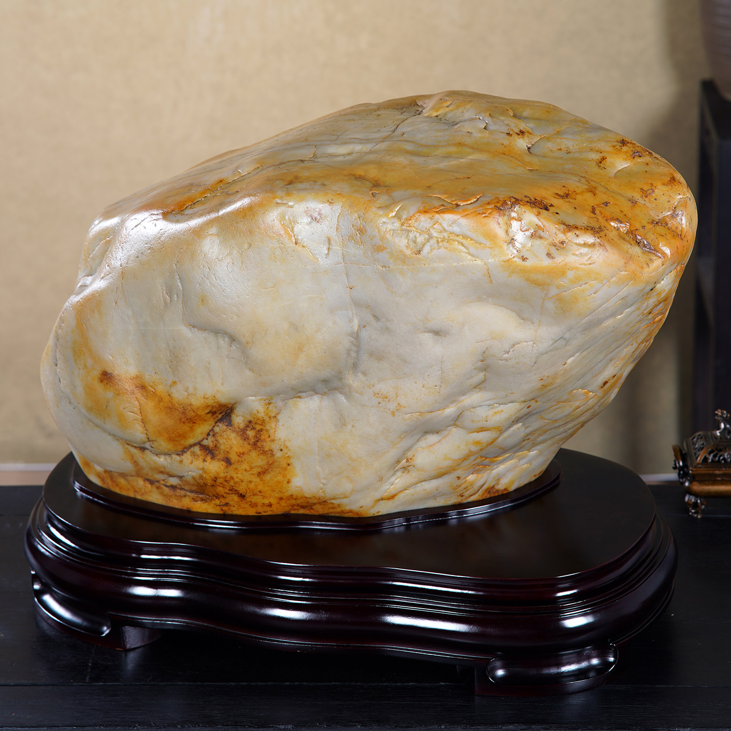 顶爷天然原石奇石【金蟾聚宝】云南黄龙玉收藏装饰摆件镇宅靠山石