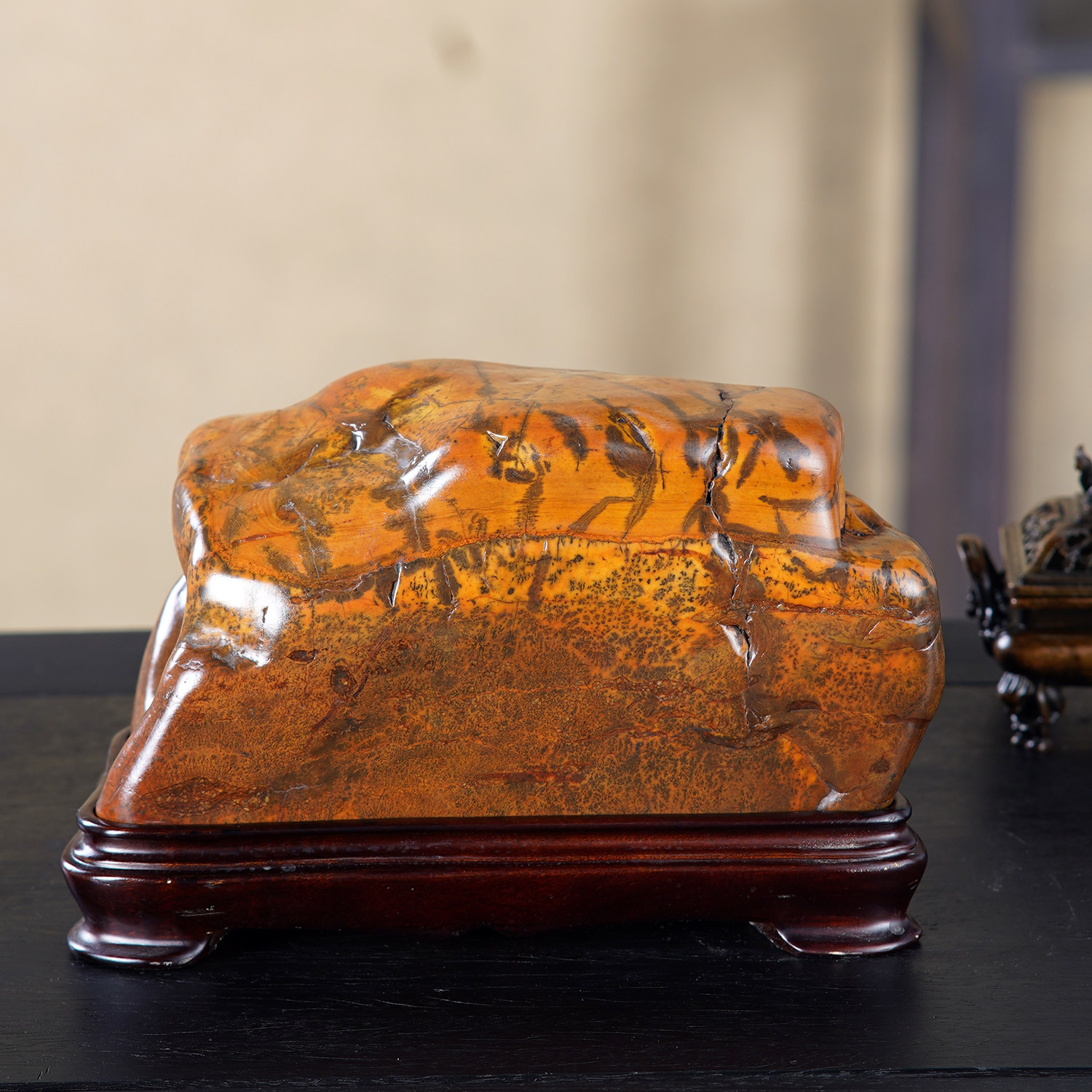 顶爷天然原石奇石【金辉岁象】广西大化石收藏观赏镇宅靠山石摆件