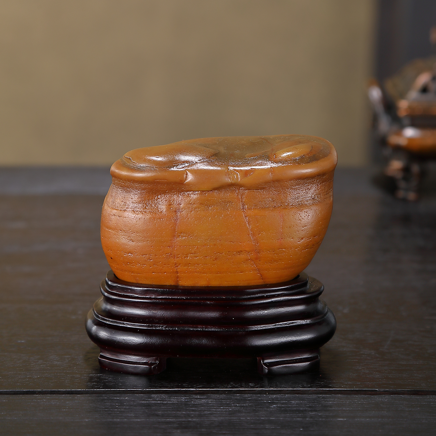 顶爷天然原石奇石 【聚宝金罐黄蜡石】招财收藏摆件 镇宅靠山石