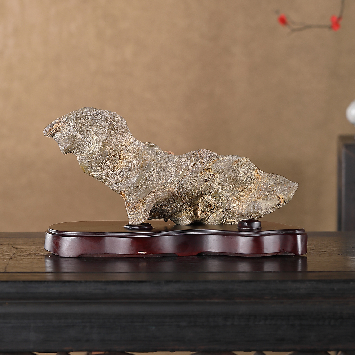 顶爷天然原石奇石【灵狐呈瑞灵璧石】收藏观赏招财镇宅靠山石摆件