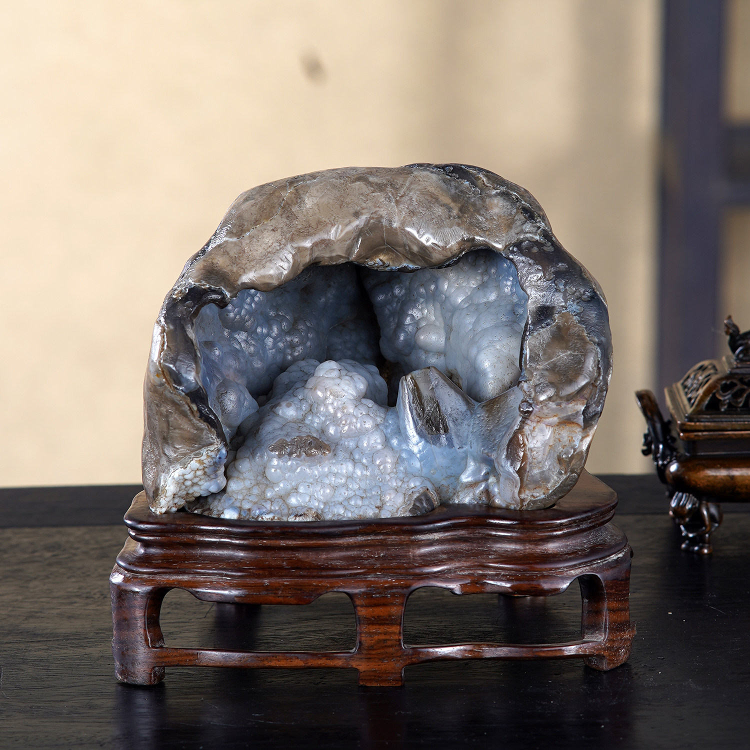 顶爷天然原石奇石【福藏洞天】玛瑙石收藏观赏镇宅观赏靠山摆件