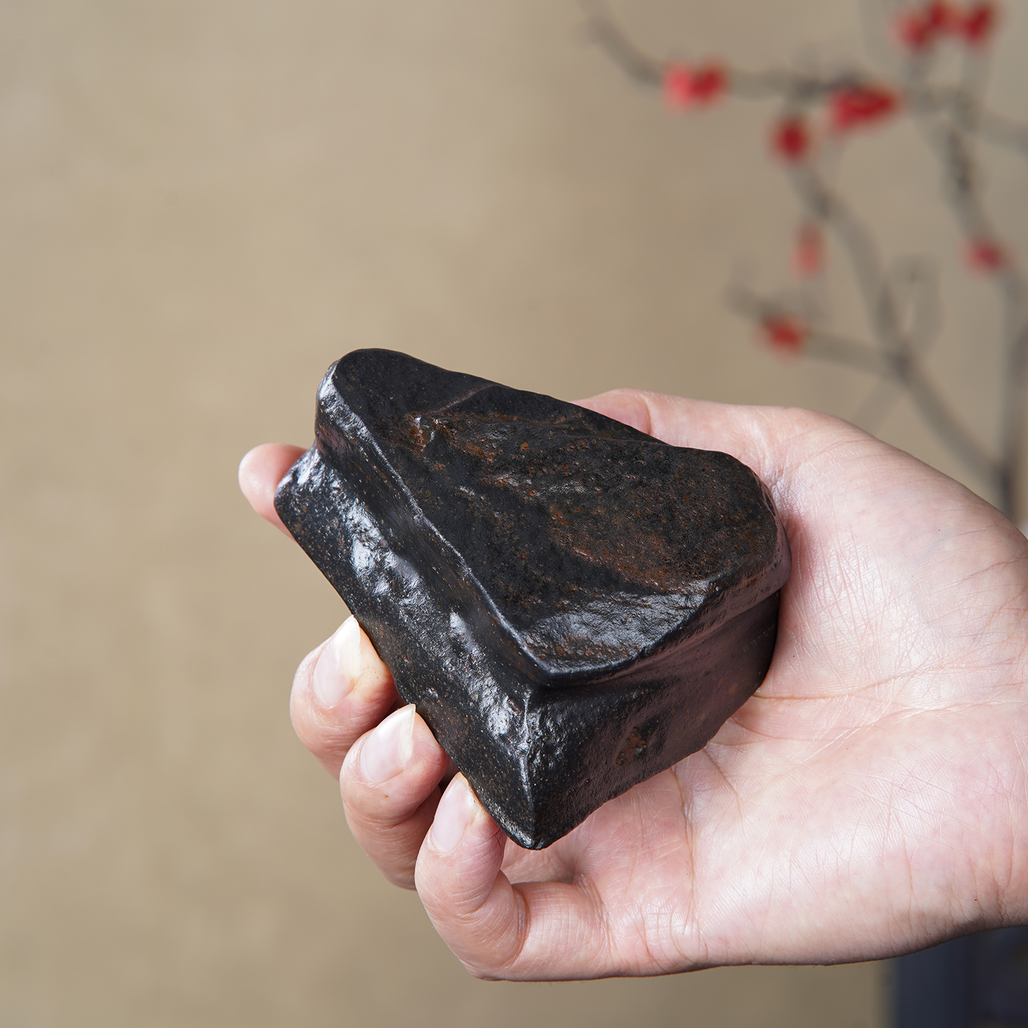 顶爷天然原石奇石【戈壁石沙漠漆】收藏镇宅靠山观赏修心把玩摆件