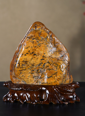 顶爷奇石原石靠山收藏彩陶石摆件