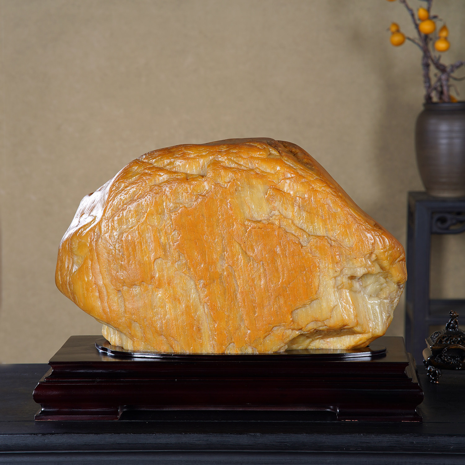 顶爷天然原石奇石【山藏万象】黄蜡石收藏装饰摆件镇宅招财靠山石