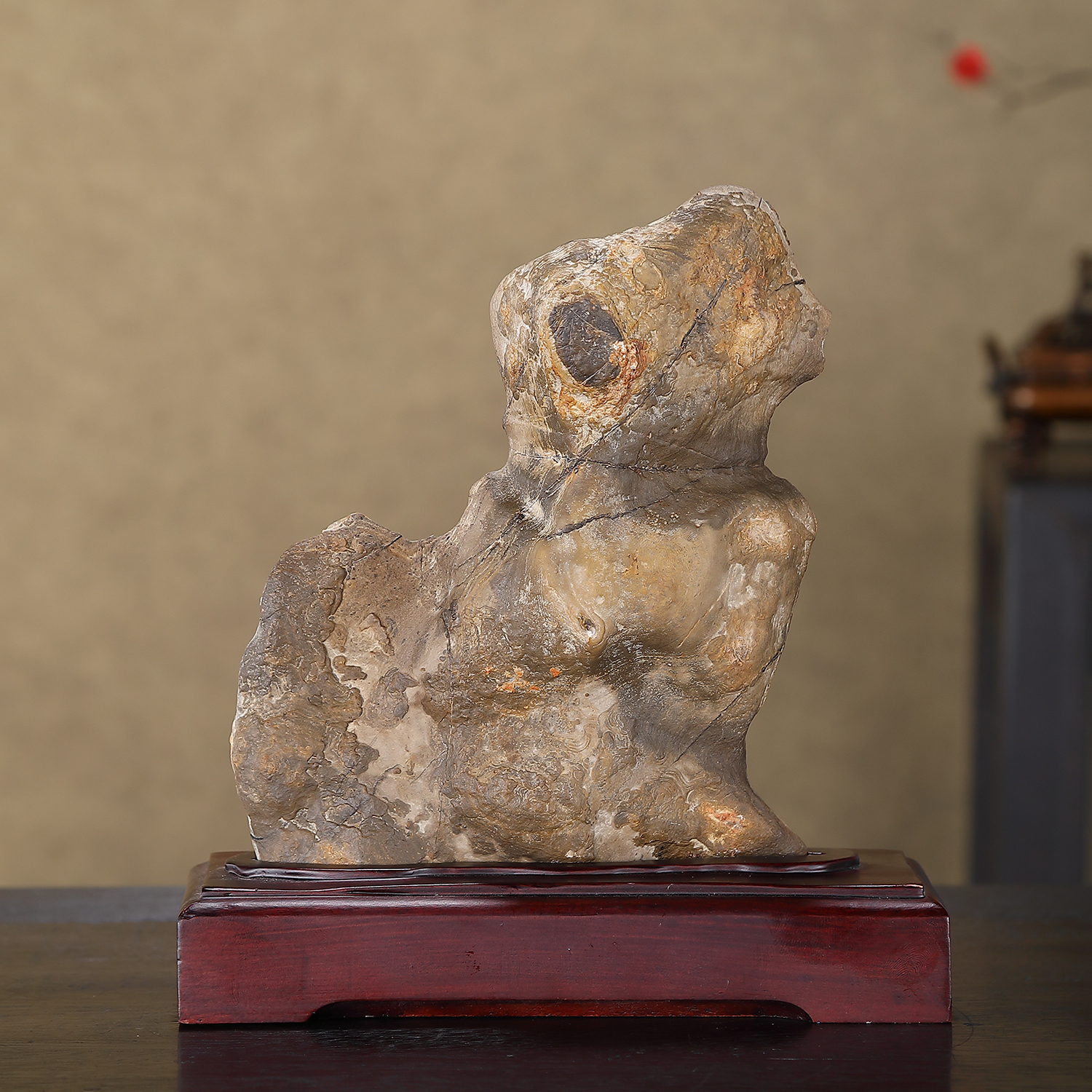 顶爷天然原石奇石【招财福犬灵璧石】观赏把玩收藏镇宅靠山石摆件