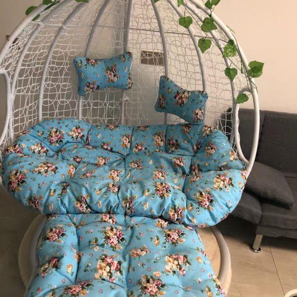 家用吊兰藤椅室内阳台吊椅R蓝双人子鸟巢吊床摇吊篮椅户外秋千椅