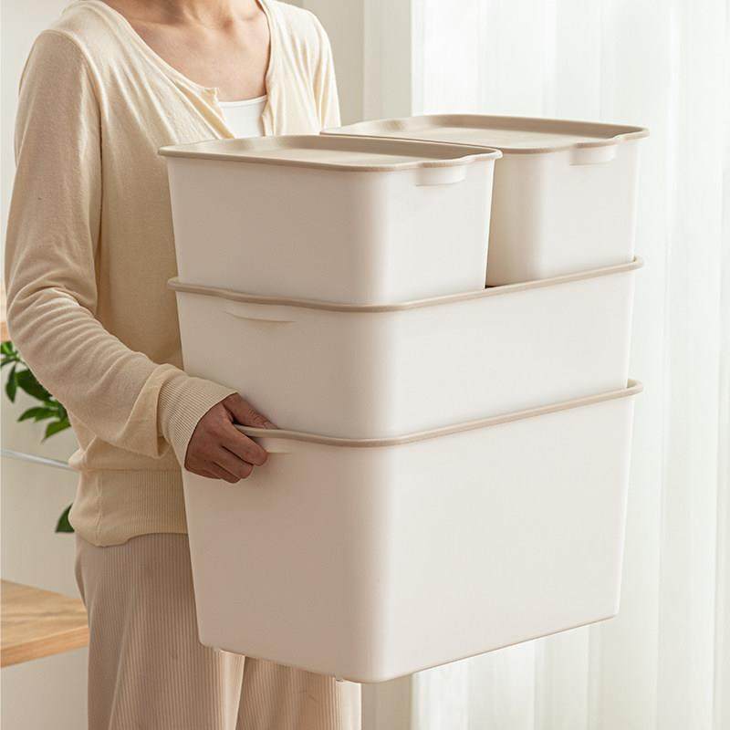 收纳箱大号家用塑料带盖简约ins风整理箱床底收纳盒小号储物箱子