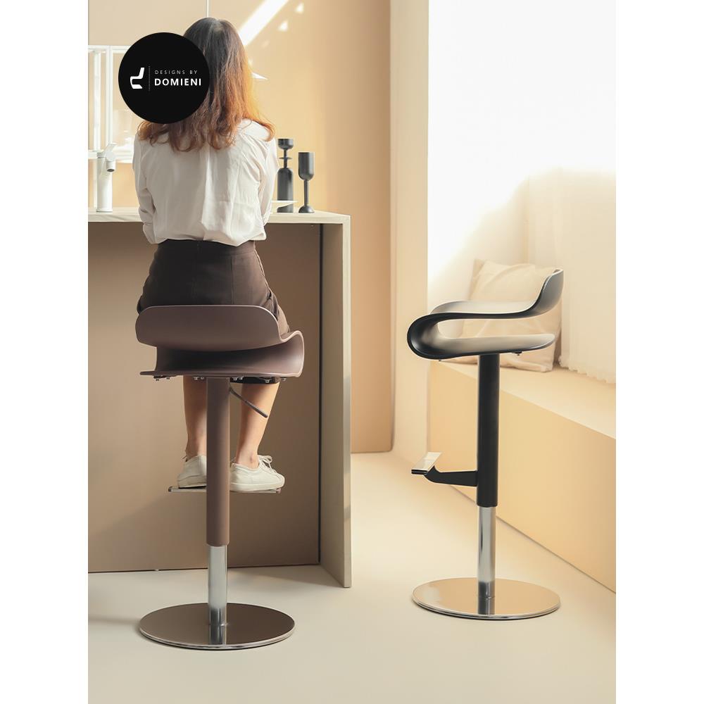 轻奢不锈钢可调吧台椅可旋转简单吧台厨房高桌高凳吧台前台凳