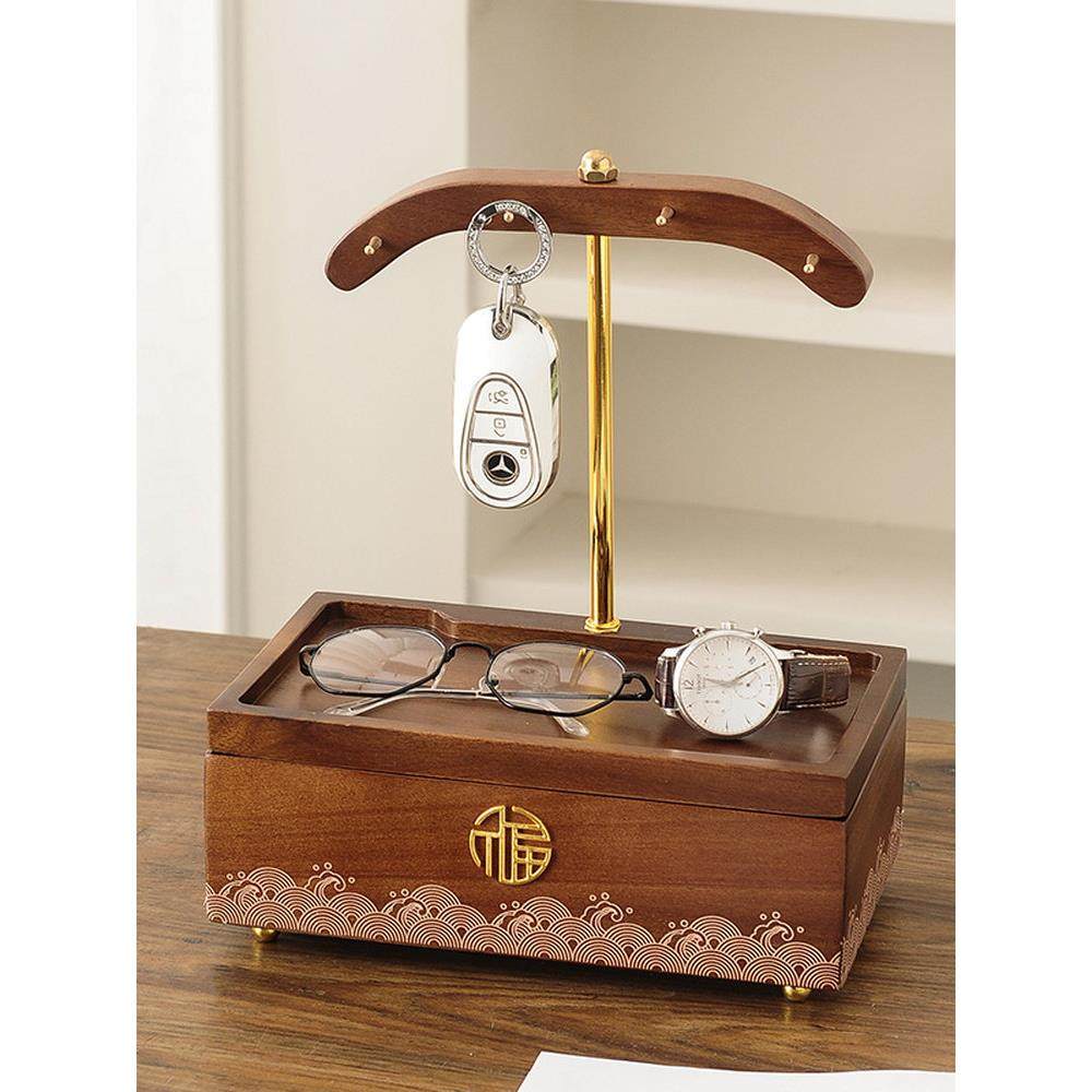 实木入户玄关钥匙收纳架鞋柜桌面置物架进门口收纳盒创意摆件轻奢,收纳整理,钥匙收纳盒,淘宝优惠券,粉丝福利购,淘宝优惠卷