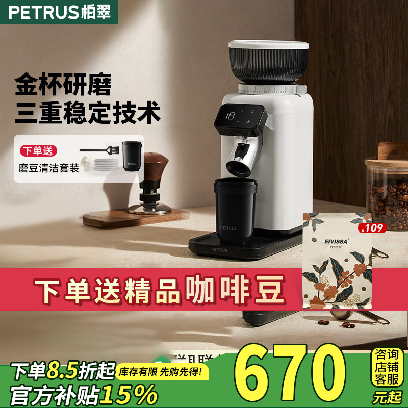 柏翠电动磨豆机自动咖啡豆研磨粉