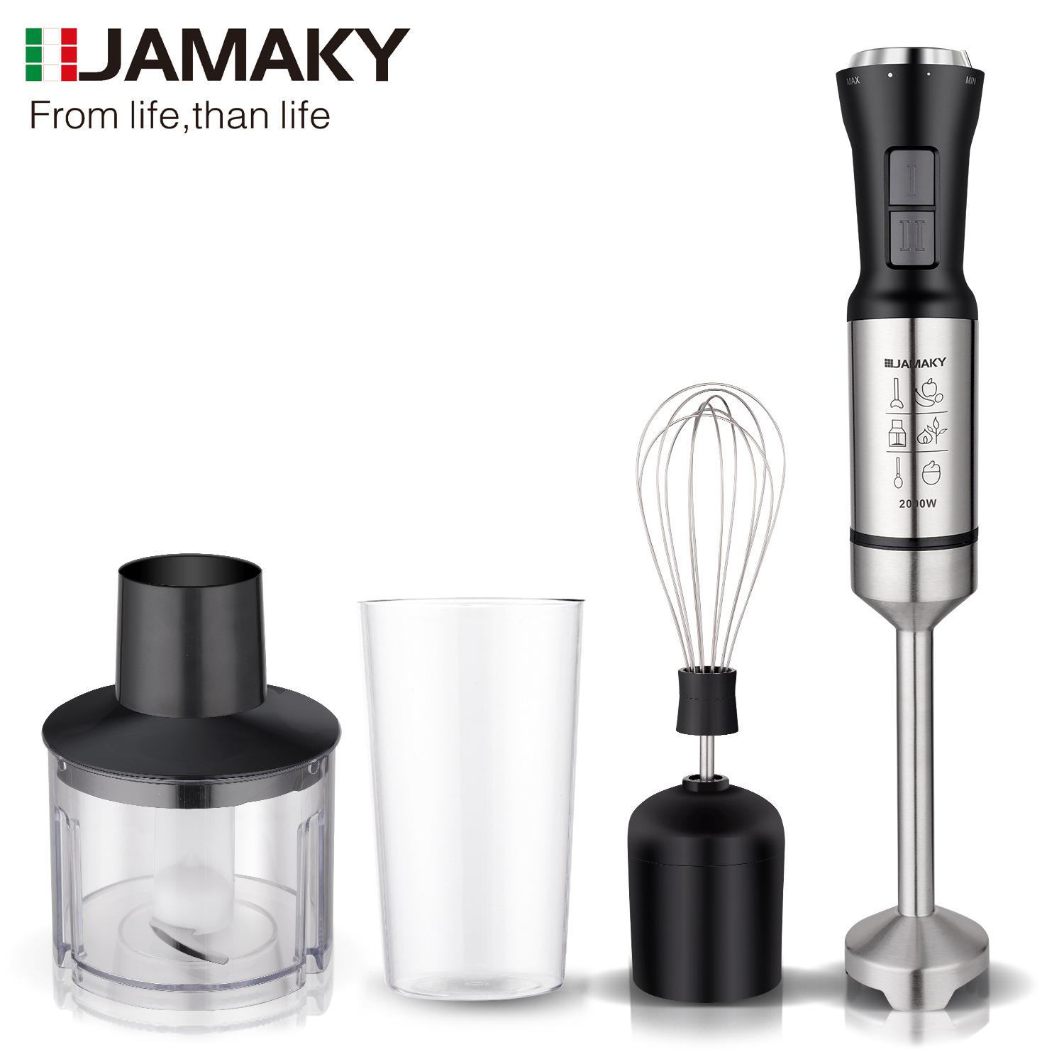 JAMAKY 家用500W四合一搅拌器套装多功能辅食料理机榨汁打蛋