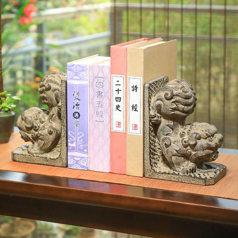 新中式家居饰品室内书房办公室桌面书立摆件展示柜仿古装饰品摆设