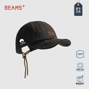 【日本代购】BEAMS PLUS软檐抽绳男女鸭舌复古海豚刺绣水洗棒球帽