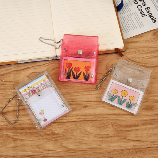 透明化妆包金葱零钱包耳机小包化妆品口红收纳袋链条