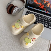 透气软底包头外穿时尚 可爱卡通女士夏季 厚底洞洞鞋 凉拖