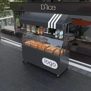 商场促销手推车玻璃罩移动铁艺摆摊多功能集市售卖摊位摆摊车防雨