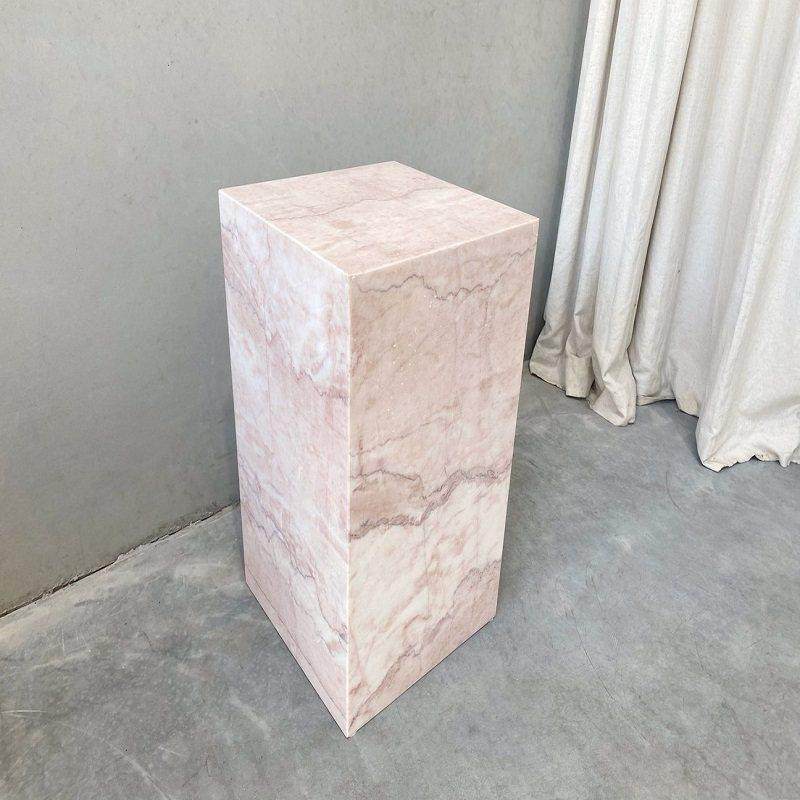 轻奢天然粉色大理石立柱客厅玄关墩子雕塑展示底座床头柜装饰摆件,家居饰品,落地摆件,淘宝优惠券,粉丝福利购,淘宝优惠卷