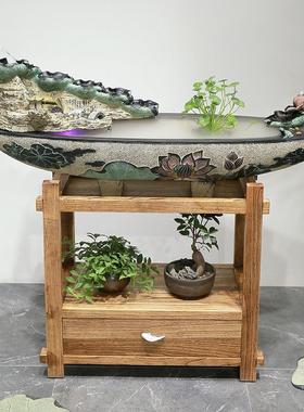 招财风水轮流水摆件 客厅办公室落地假山喷泉鱼缸加湿器开业礼品