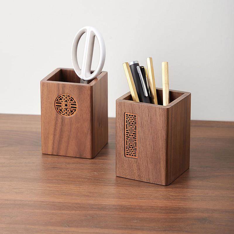 者纳里 黑胡桃木笔筒纯实木桌面文具茶匙茶夹收纳盒黑胡桃木笔桶,收纳整理,笔筒,淘宝优惠券,粉丝福利购,淘宝优惠卷