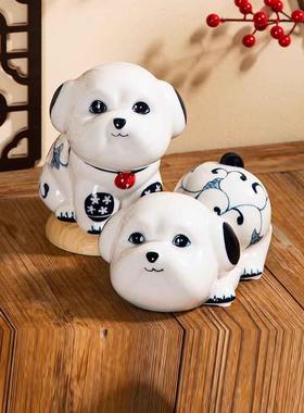创意可爱的幸运狗装饰品客厅酒柜电视柜装饰卡通儿童的房间装饰品