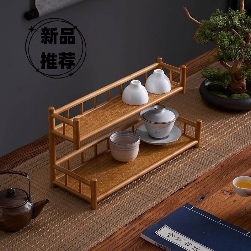席面茶杯架子茶具收纳架茶桌收纳摆件置物架茶室中式竹制小博古架,住宅家具,多宝格/博古架,淘宝优惠券,粉丝福利购,淘宝优惠卷