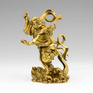 全铜魁星点斗摆件独站鳌头家用办公室书房桌面装饰品魁星踢斗铜像