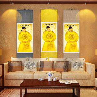 唐太宗李世民画像 唐朝帝王丝绸画 唐宗宋祖卷轴画 国画收藏画