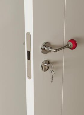 莫兰法式覆古球形门把手银白色磁吸静音极简红色家用房门室内锁