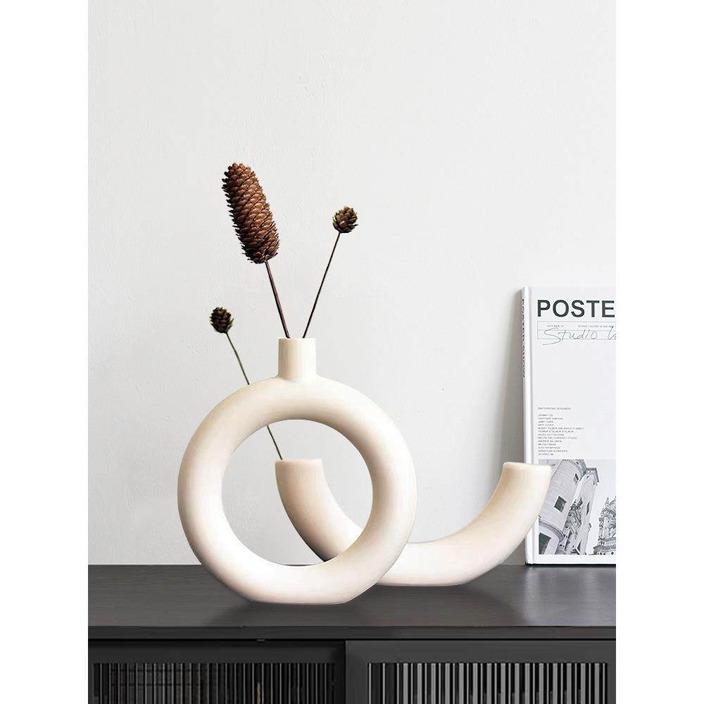 北欧素胚陶瓷花瓶ins侘寂风花器创意客厅玄关酒柜家居装饰品摆件,家居饰品,花瓶,淘宝优惠券,粉丝福利购,淘宝优惠卷