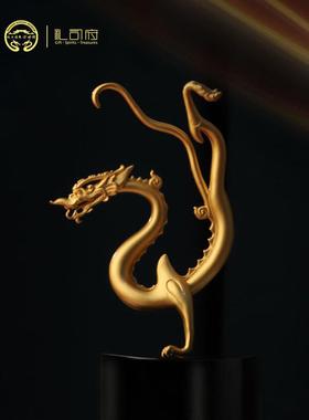 陕历博铜腾龙文创摆件工艺品办公桌面饰品礼盒装企业商务礼品
