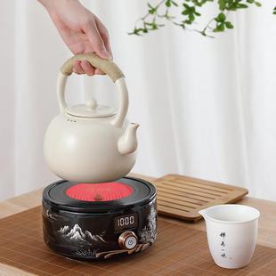 提梁茶壶可明火电陶炉大容量单壶 白陶瓷烧水壶泡茶煮茶器家用日式