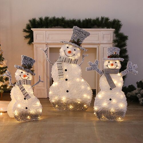 圣诞节装饰品摆件发光雪人麋鹿圣诞树商场布置氛围橱窗场景布置