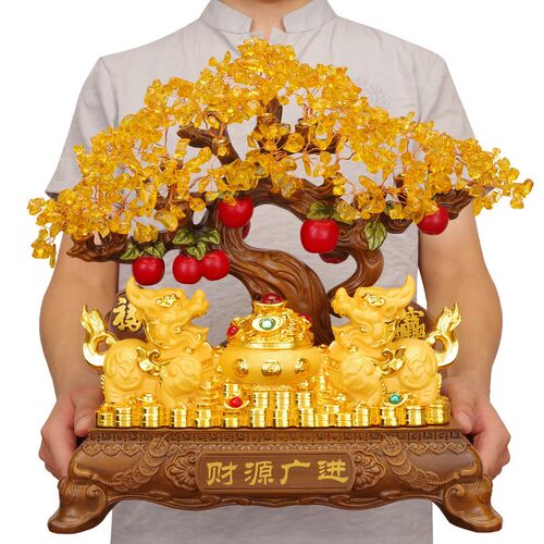 貔貅摆件招财摇钱树发财树公司前台办公室店M铺收银台装饰开业礼