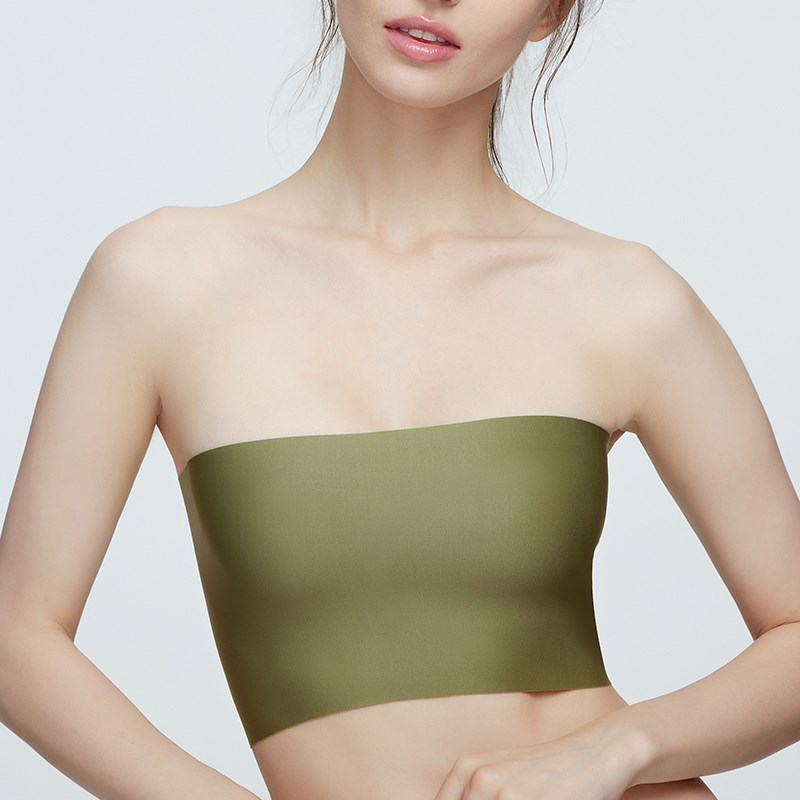 无肩带内衣女抹胸美背防滑无钢圈一片式薄款小胸防走光裹胸文胸罩