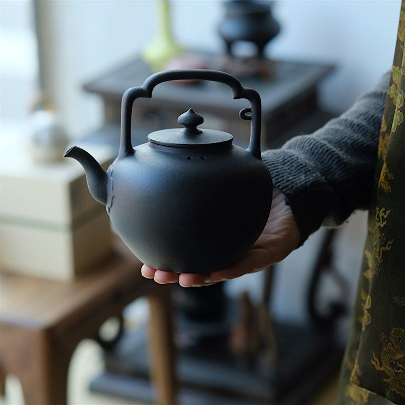 四闲堂 半斋造物吴经提梁壶v 煮水壶煮茶壶电陶炉茶壶陶瓷茶具茶