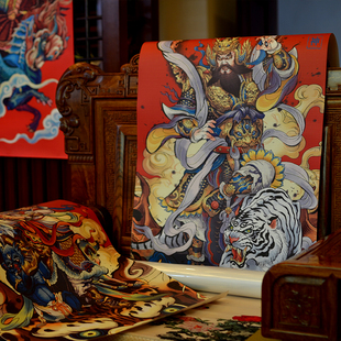 特大门神定制祠堂礼堂别墅农村大门大号2米门神门贴神茶郁垒钟馗