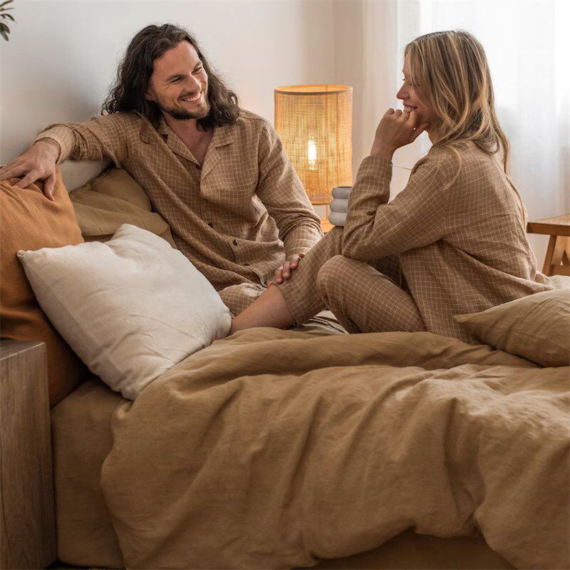 夏季纯色亚麻四件套双人床大尺寸床品宿舍单人三件套被套床单枕套