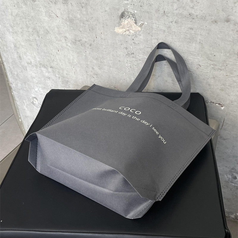 灰色无纺布手提袋服装店购物袋定制定做印LOGO