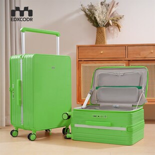 侧开行李箱20寸登机箱2025新款24寸中置宽拉杆箱女绿色男28旅行箱